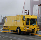 Mobile divider moving system on Golden Gate Bridge