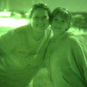 Mobile phone look through dark night