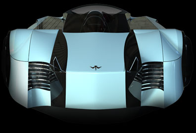 Model of air cushion technology super car of the future
