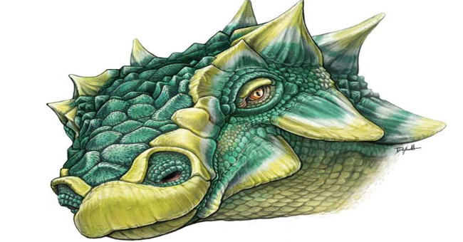 Monster monster filled with prickly horns on the face
