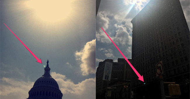 Mysterious blue crescent in eclipse photo