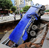 Mysterious deep holes after the storm