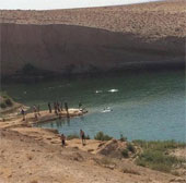 Mysterious lake in the desert