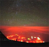 Mysterious red orange glow on the Pacific Ocean