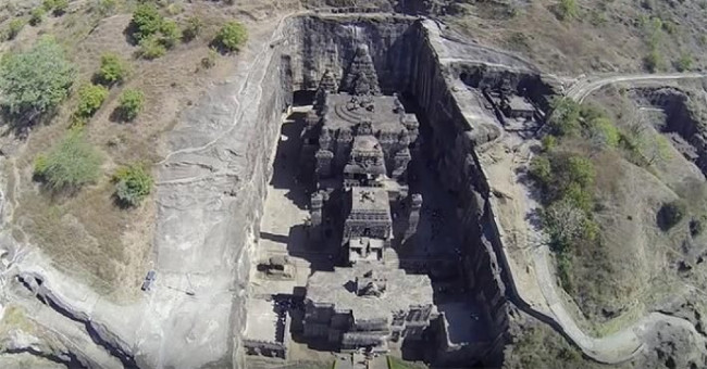 Mysterious temple in India is carved from a single stone block