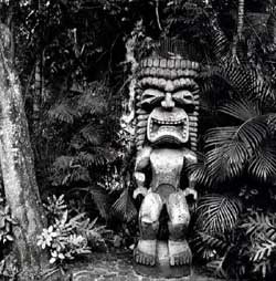 Mysterious tiki statue in Hawaii