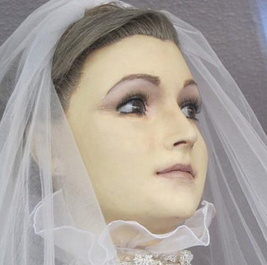 Mysteriously around the mummy beautiful mannequin