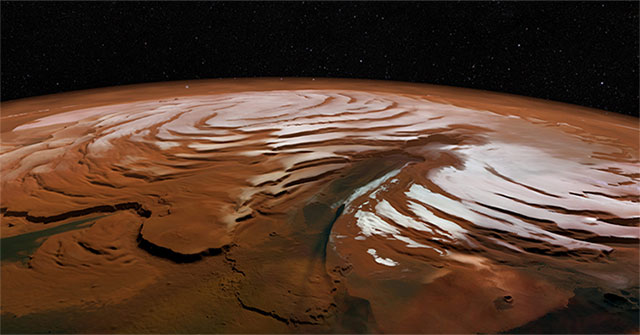 NASA discovered giant ice on Mars