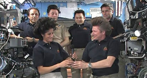 NASA record holder takes control of ISS station