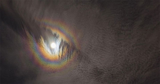 NASA shares a rare photograph of a rainbow-like halo surrounding the Moon