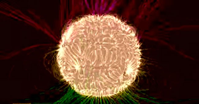 NASA simulates invisible magnetic fields on the Sun.