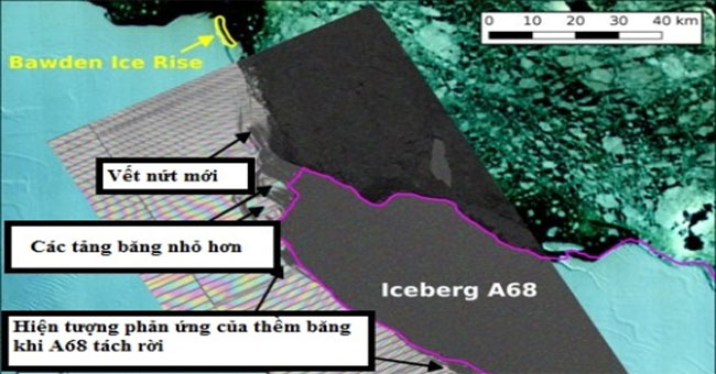 New cracks appear after the trillions of ice caps have just split off from Antarctica