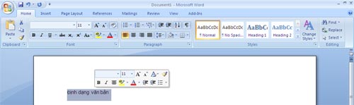 New points in Microsoft Office Word 2007