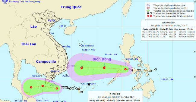 News of nearshore tropical depressions and tropical depressions near the East Sea