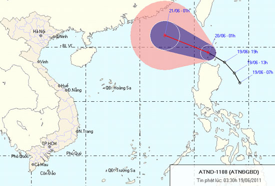 News of tropical depression near the East Sea