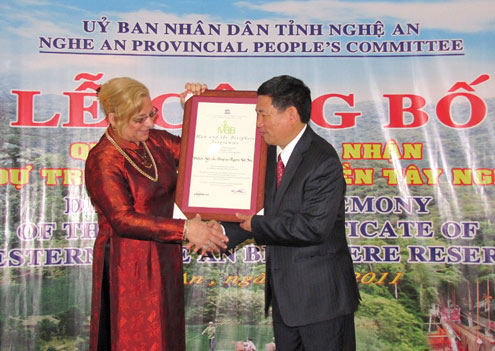 Nghe An receives the title of the world biosphere reserve