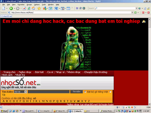 Nhacso.net website is attacked by hackers