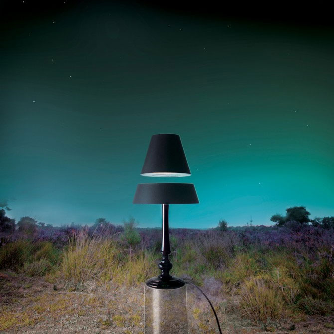 Night lights hovering in the air