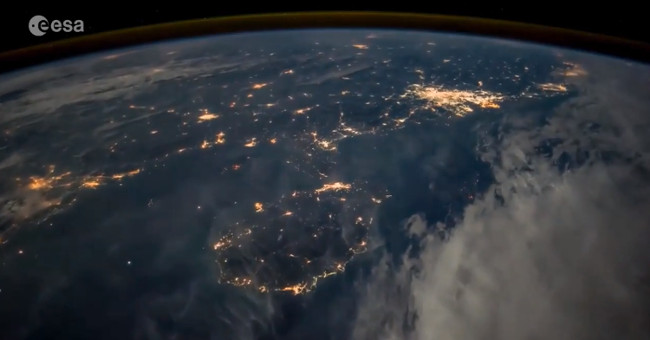 Night scene in Ho Chi Minh City looks from the universe