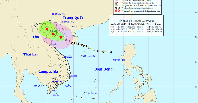 No.1 storm suddenly changed direction, can go through Hai Phong, Hanoi