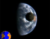Note the sight of the moon going through the earth