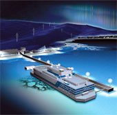 Nuclear power plant floating on water