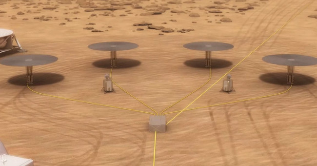 Nuclear reactors supply electricity to Martian settlers
