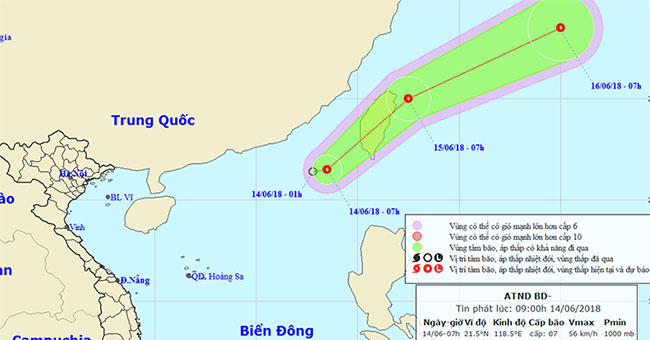 Occurring tropical depression on the East Sea, Hanoi has heavy rain tonight