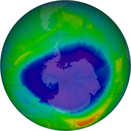Ozone hole ... is shrinking