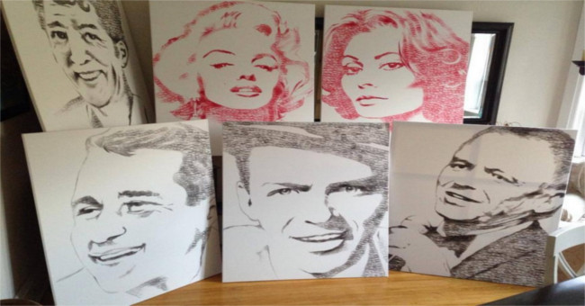 Painting by kissing on paper