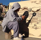 Painting wood with sunlight