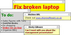 'Paste' notes on the desktop to remember things