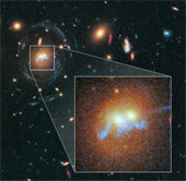 Pearl chain connects 2 galaxies