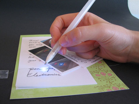 Pen draws the circuit on paper