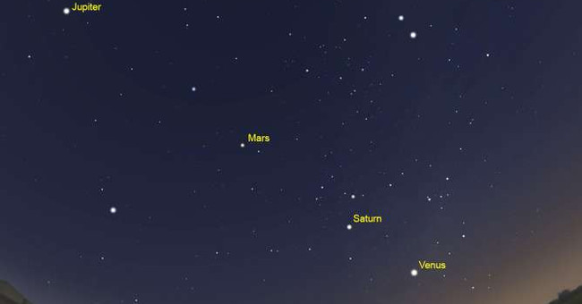 Pentagon line up in the sky