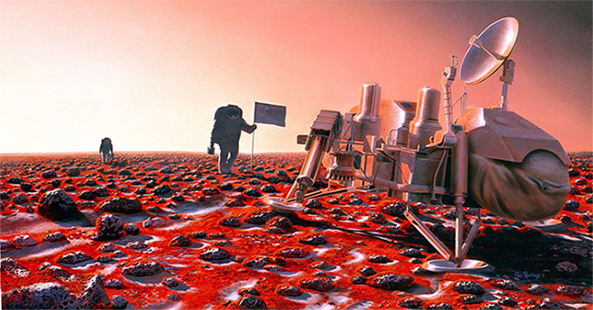 People will become pregnant, give birth and create a new human species on Mars?
