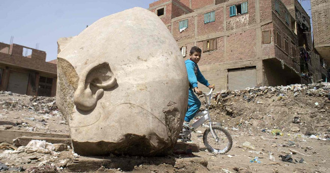 Pharaoh 'rises': Close up of the great 3,000-year-old sight of Egypt
