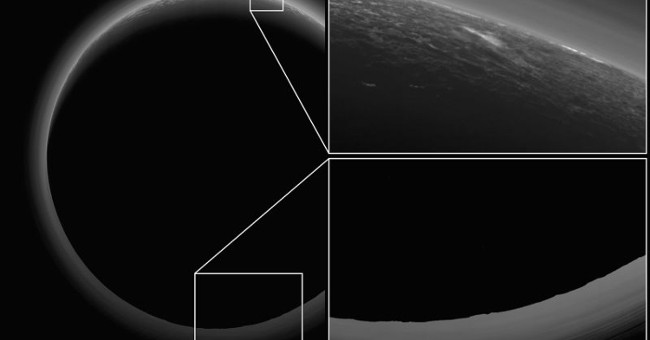 Photograph from NASA discovered thin clouds on Pluto