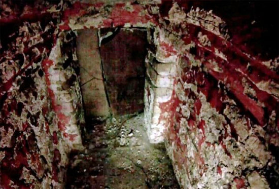 Picture inside the ancient tomb of Maya