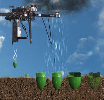 Planting trees by unmanned aircraft