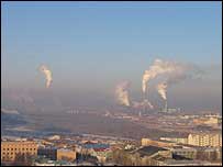 Pollution in the sky Ulan Bator