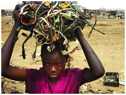 Pour electronic waste into poor countries