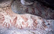 Prehistoric women and men work independently