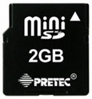 Pretec introduced a 2 GB miniSD card
