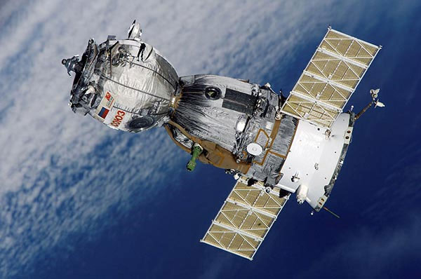 Progress transport ship docked at ISS