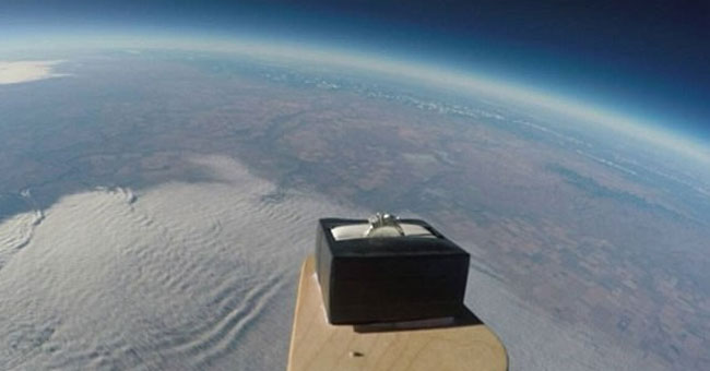 Propose girlfriends at the edge of space