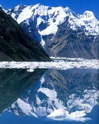 Puncture lake in Kirghizistan
