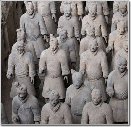 Qin Shihuang's terracotta army was painted with eggs