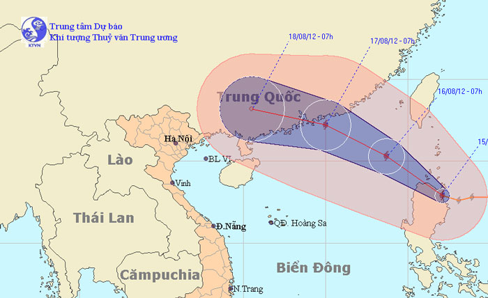 Quang Ninh to Quang Ngai is directly affected by typhoon Kai-Tak