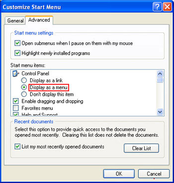 Quickly open the Control Panel tools